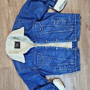 Vintage Michael Charles for Cooper Sherpa Lined Denim Trucker Jacket